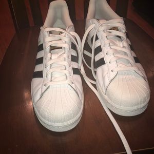 Adidas superstars , black and white
